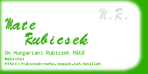 mate rubicsek business card
